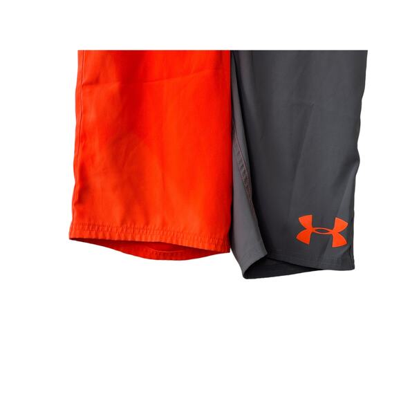 Under Armour Loose Fit HEATGear Orange & Gray Hydro Control Shorts Men's 26 - Picture 5 of 6